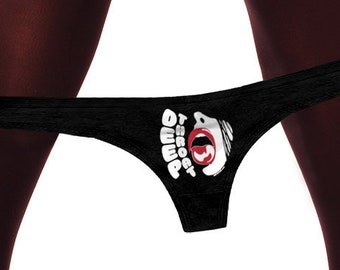 Deep Throat Panties, Sexy Fun Funny Panty, Womens Thong Panties