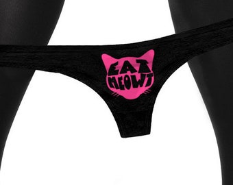 Braguitas divertidas con forma de gato y gatito para despedida de soltera, regalo de novia, tanga para mujer