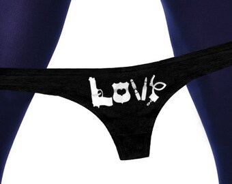 Bragas amada por la policía Esposa de policía Regalo divertido para despedida de soltera Bragas tipo tanga para mujer