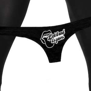 Lick It And Its Yours Panties  Funny  Bachelorette Party Bridal Gift Panty Lick Me Womens Thong Panties