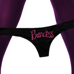 Princess Panties Panties  Clothing   Cute Funny Submissive Naughty Bachelorette Party Gag Gift Womens Thong Panties