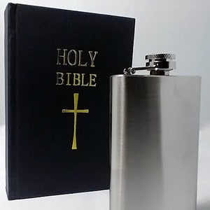 Secret Bible Flask Hidden Hip Flask Gift, Gag Gift, Alcohol Flask, Secret Hidden Hip Flask, 4oz Stainless Steel Flask, Whiskey Flask image 1