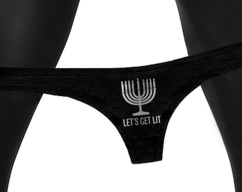 Lets Get Lit Menorah Thong Panties Funny Hanukkah Gift Jewish Holiday Party  Gag Gift Panty Womens Thong Panties - Etsy