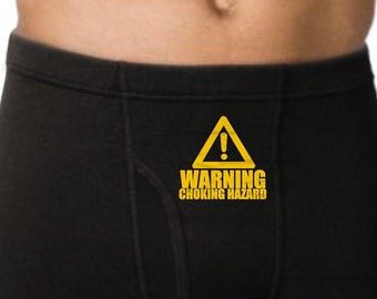 Choking Hazard Mens Underwear Funny Gift For Him Boyfriend Husband Groom Anniversary Valentines Day Gag Gift Mens Boxer Briefs Underwear