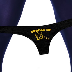 Spread Me Funny Panties   Naughty Bachelorette Party Gift Panty Womens Thong Lingerie