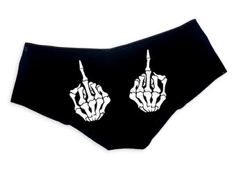 GLOW IN THE DARK SKELETON LADIES BOY SHORTS PANTIES