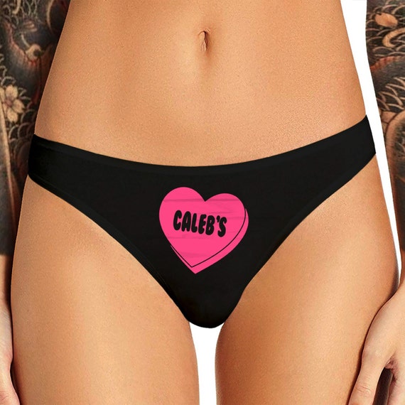 Candy Heart Panties Custom Personalized With Your Words  Naughty Funny Customized Valentine Gift For Her Womens Panty Thong Lingerie