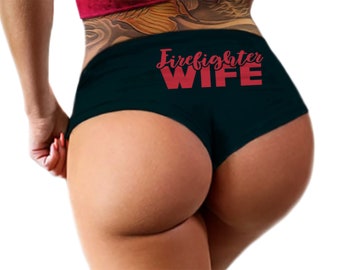 Firefighter Wife or Girlfriend Panties Sexy Funny Panties Bachelorette Party Fire Fighter Bridal Gift Womens Underwear