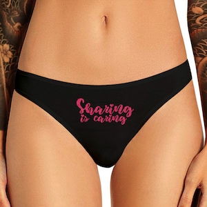 Sharing Is Caring Slipje Funny Naughty Vrijgezellenfeest Bruidscadeau Panty String Lingerie Dames