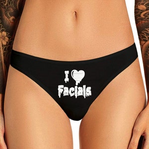I Love Facials Panties   Funny Bachelorette Party Bridal Gift Panty Womens Thong Panties