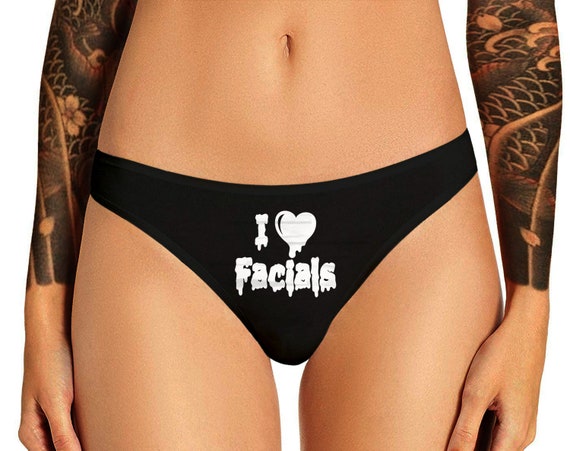 I Love Facials Panties   Funny Bachelorette Party Bridal Gift Panty Womens Thong Panties