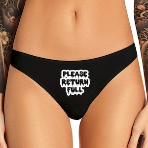 Please Return Full Panties Hotwife   Naughty Funny Cuckold BBC C@msl@t Bachelorette Party Bridal Gift Panty Womens Thong Panties