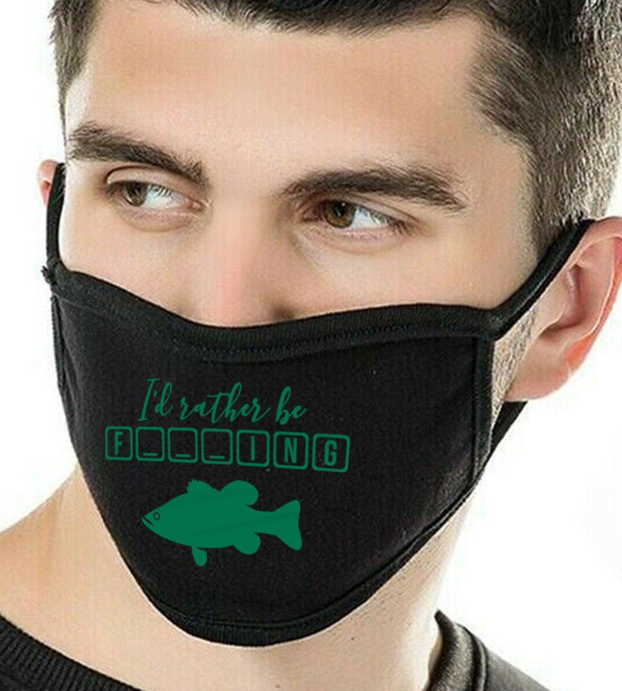Id rather Be Fishing Face Mask, Funny Face Mask, Gift Mask, Reusable