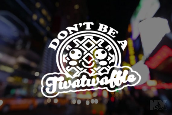 Tw@!waffle Decal Laptop Sticker Tw@! Waffle Car Decals  Appliance Funny Decal Window Sticker