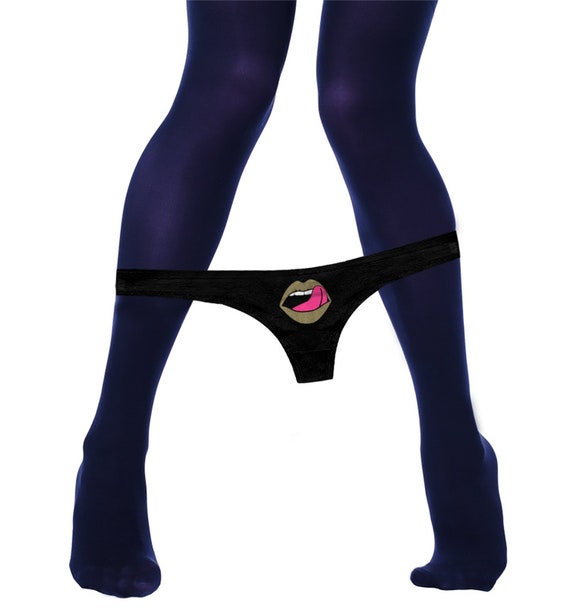 Licking Lips Panties  Funny  Bachelorette Party Bridal Gift Womens Thong Panties