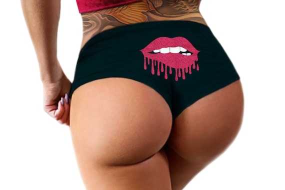 Biting Dripping Lips Panties  Funny  Festival Rave Panties Booty Bachelorette Party Bridal Gift  Panty Womens Underwear