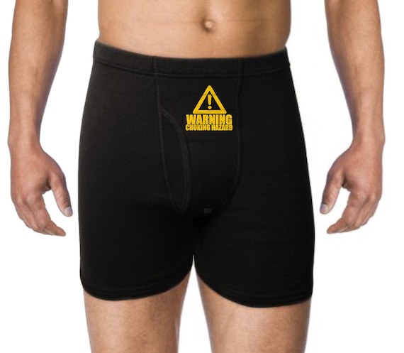 Choking Hazard Mens Underwear Funny Gift For Him Boyfriend Husband Groom Anniversary Valentines Day Gag Gift Mens Boxer Briefs Underwear