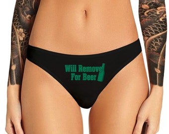 Wird für Bier Höschen lustige freche Junggesellinnenabschied Braut Geschenk Panty Womens Tanga Dessous entfernen