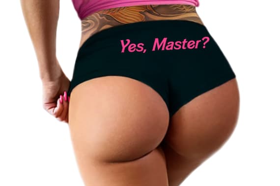 Yes Master Panties BDSM   Collared Submissive Panties Booty Funny Bachelorette Gift Booty Womens Underwear