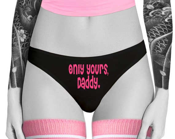 I Love Daddy Funny Woman Fetish Underwear Thong, Spandex, Booty Shorts  Panties, Blue, Small : : Clothing, Shoes & Accessories