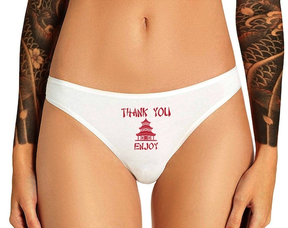 Thank You Enjoy Panties Funny  Naughty Bachelorette Party Bridal Gift Panty Womens Thong Panties