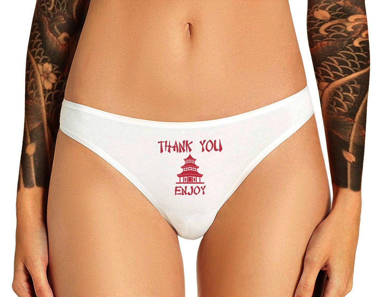 Thank You Enjoy Panties Funny Sexy Naughty Bachelorette Party Bridal Gift  Panty Womens Thong Panties