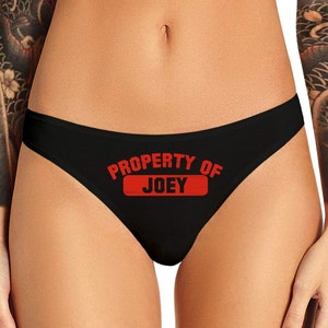 Custom Personalized Property Of Panties  Funny Submissive Collared Bride Wedding Gift Customized Womens Thong Panties