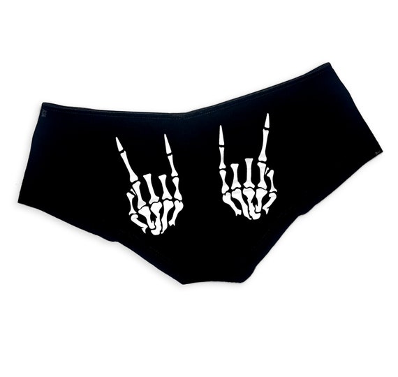Skeleton Hands Metal Fingers Panties  Funny  Panties Booty Bachelorette Party Bridal Gift Panties Booty Womens Underwear