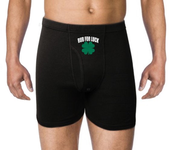 Rub For Luck Funny St Patricks Day Mens Underwear Gift For Him Anniversary St Patrick's Day Day Mens Boxer Briefs Underwear