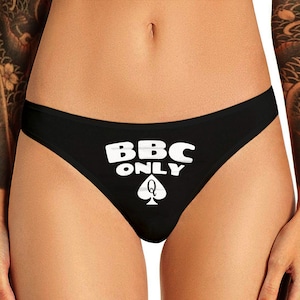 BBC Only Panties, Queen Of Spades Panties, BBC Panty, Cuckold Womens Thong Panties (v2)