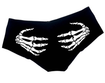 Skeleton Hands Panties Halloween Sexy Gothic Naughty Funny Sexy Panties Booty Bachelorette Party Bridal Gift Womens Lingerie Underwear