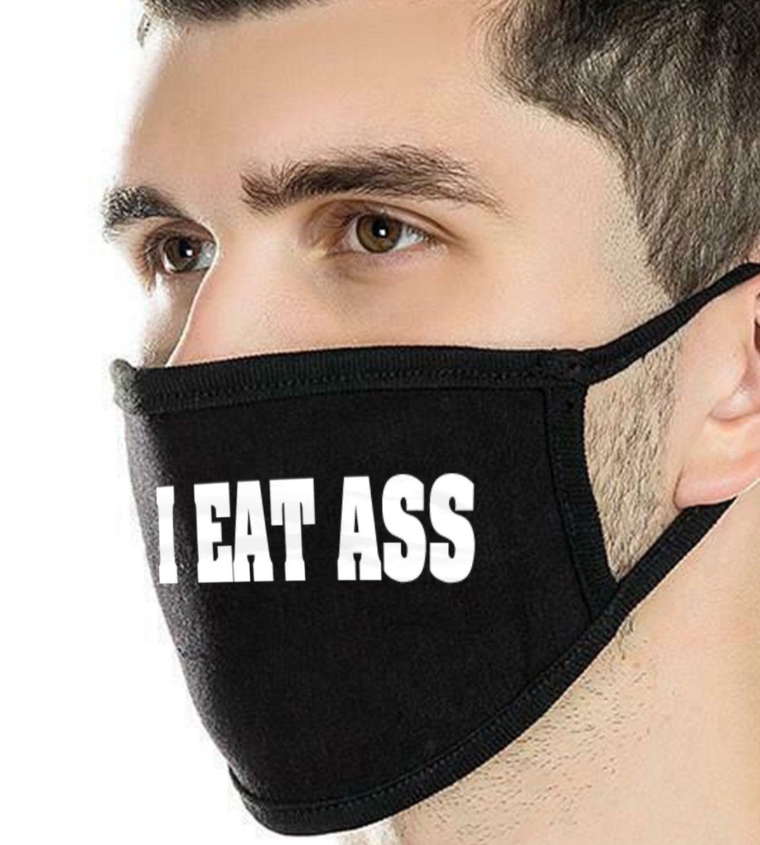 I Eat Ass Face Mask Funny Masks Gag Gifts Two Layers