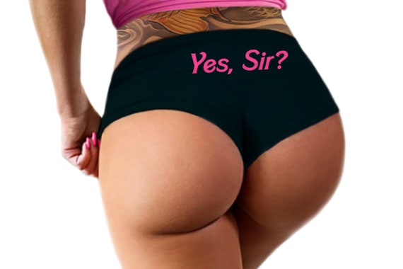 Yes Sir Panties BDSM   Collared Submissive  Panties Booty Funny Bachelorette Gift Booty Womens Underwear