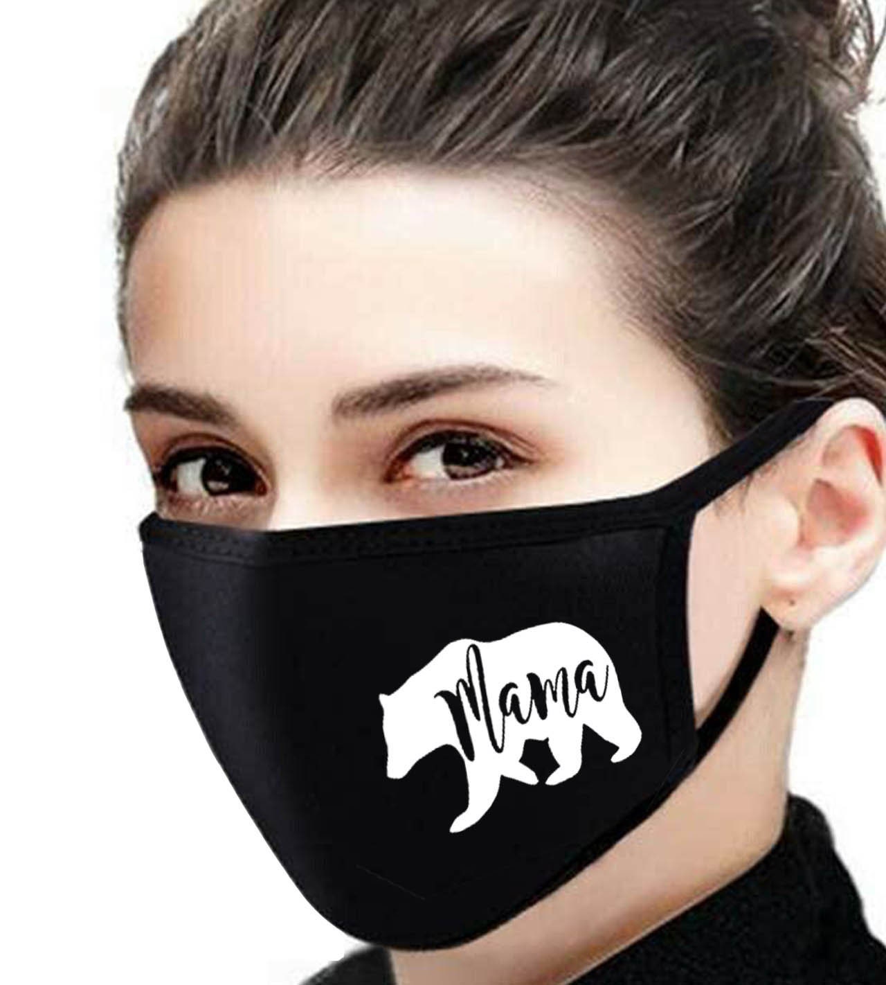 Mama Bear Mask, Mothers Day Gift, Reusable Face Mask, Two Layers, Washable Mask, Mothers Day