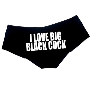 I Love Big Black Cock Panties Queen Of Spades Panties Black Cock Slut Queen Of Spades BBC Panties Cuckold Booty Womens Underwear image 2