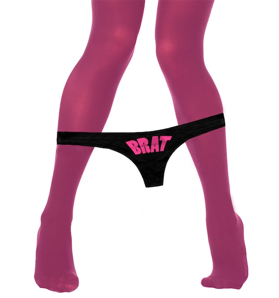 Brat Panties Bratty   Cute Funny Submissive Naughty Bachelorette Party Gag Gift Womens Thong Panties