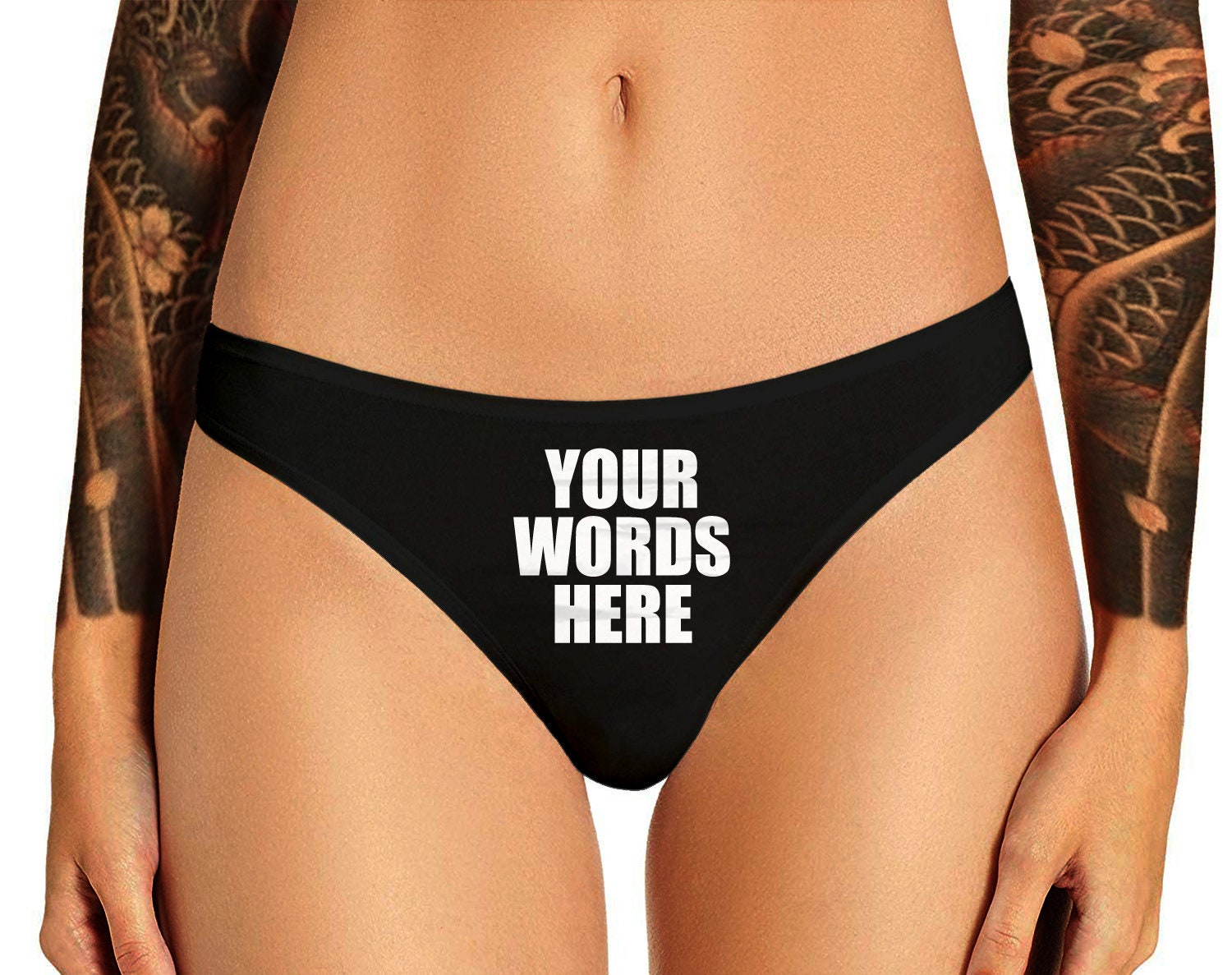 Custom Personalized Thong Panties With Your Words Custom Printed Sexy Fun  Funny Customized Panty Womens Thong Lingerie