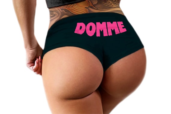Domme Panties BDSM Collared Submissive Panties Booty Naughty Bachelorette Gift Booty Spank Me Womens Underwear