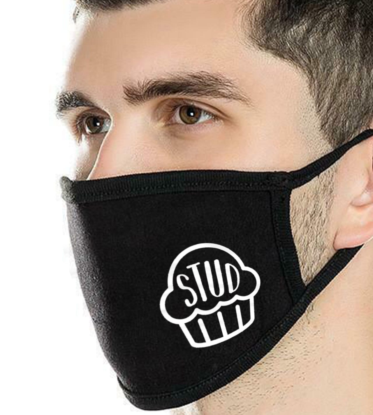 Stud Muffin Face Mask, Funny Mask, Reusable, Two Layers, Washable Mask