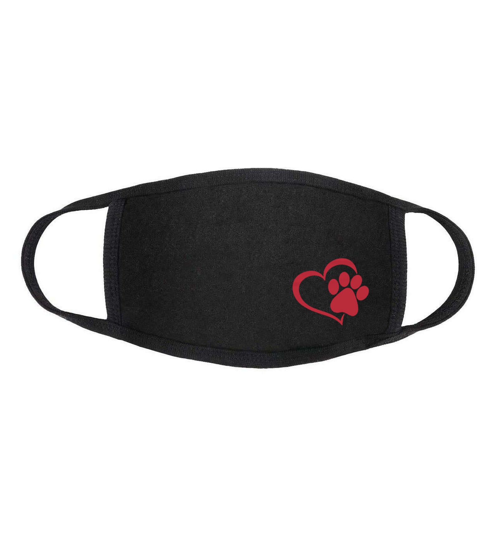 Paw Print Heart Face Mask Gift Mask Reusable Two Layers Etsy