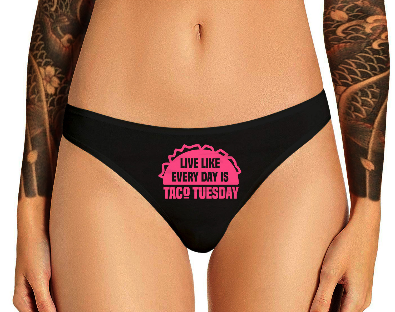 Taco Tuesday Panties Funny Naughty Slutty Bachelorette Party Bridal Gift  Live Like Every Day Is Taco Tuesday Womens Thong Panties