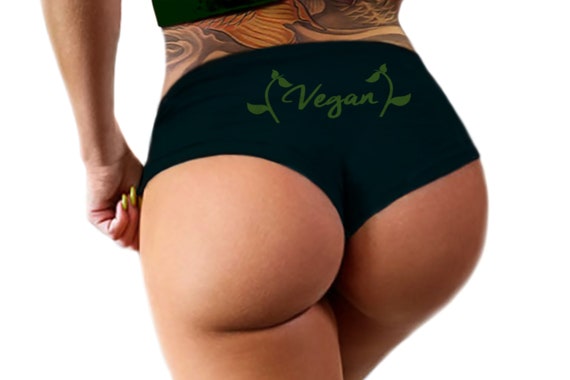 Vegan Print Panties  Funny Panties Booty Naughty Bachelorette Party Gift For Her Booty Womens Underwear