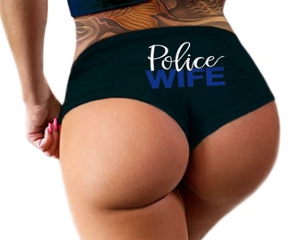Police Wife Panties Police Officer Wife Cop Wife Funny Panties Booty Cop Wifey Bachelorette Party Gift For Wife Booty Womens Underwear