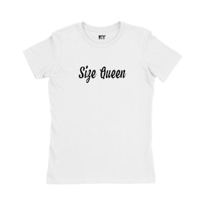 Size Queen Shirt Sexy Funny Slutty Queen of Spades Bachelorette Party Gift Cuckold Womens Tee Shirt image 2