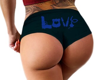 Bragas amada por la policía Bragas divertidas para esposas de policías Botín para esposas de policías Regalo para despedidas de soltera Botín Ropa interior femenina