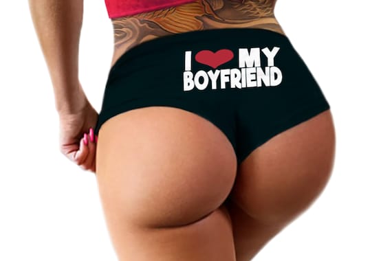 I Love My Boyfriend Panties  Funny  Panties Booty Bachelorette Party Gift Valentines Day  Panty Womens Underwear Lingerie