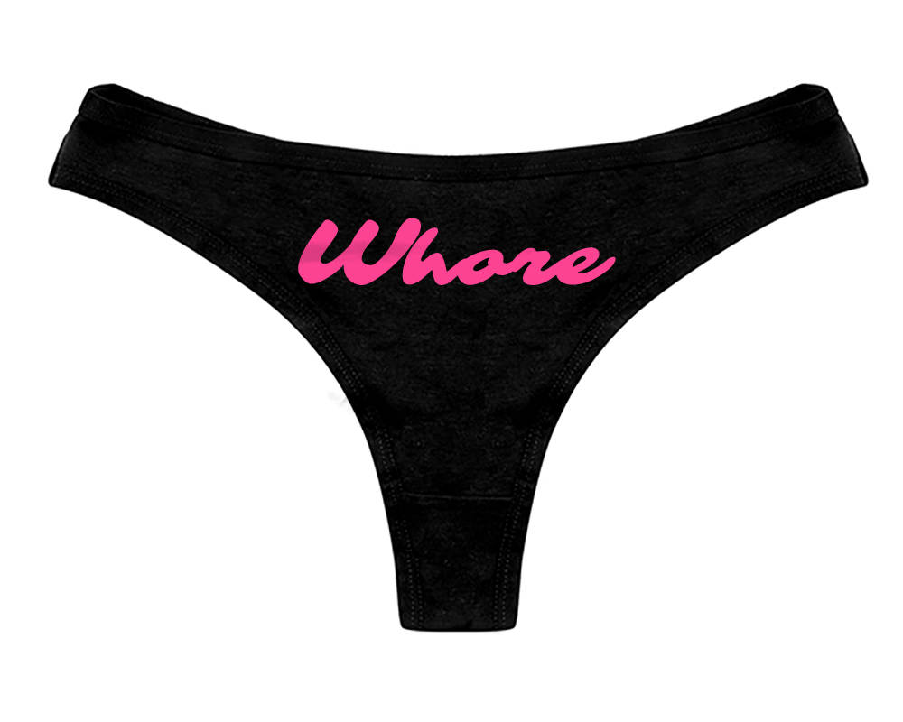 Whore Thong Panties Funny Sexy Slutty Bachelorette Party Bridal T Panty Womens Thong Panties