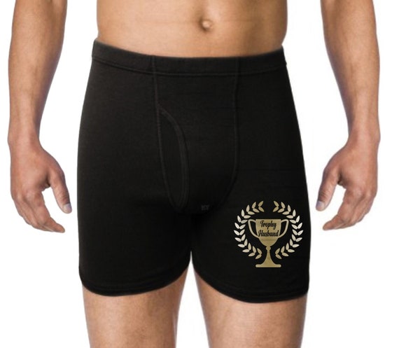 Trophy Husband Mens Underwear Funny Gift For Him Boyfriend Husband Groom Anniversary Valentines Day Mens Boxer Briefs Underwear