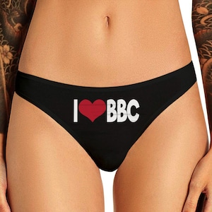 I Love BBC Panties Queen Of Spades Black C@*! S!@# Queen Of Spades Big Black C@*! Panties BBC Womens Thong Panties