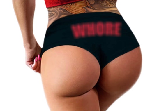 WHORE Panties  Fun Funny  Booty, Womens Underwear (bold)